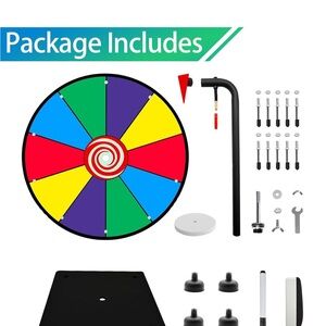 12 Inch Spinning Wheel for Prizes, Heavy Duty Base with 10 Slots Color